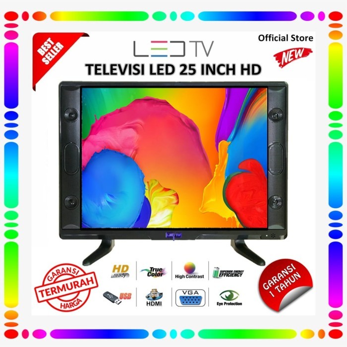 NEW 2021-TV LED 25INCH COCOK UNTUK TV/KOMPUTER BERGARANSI 1 TAHUN - analog, 21"