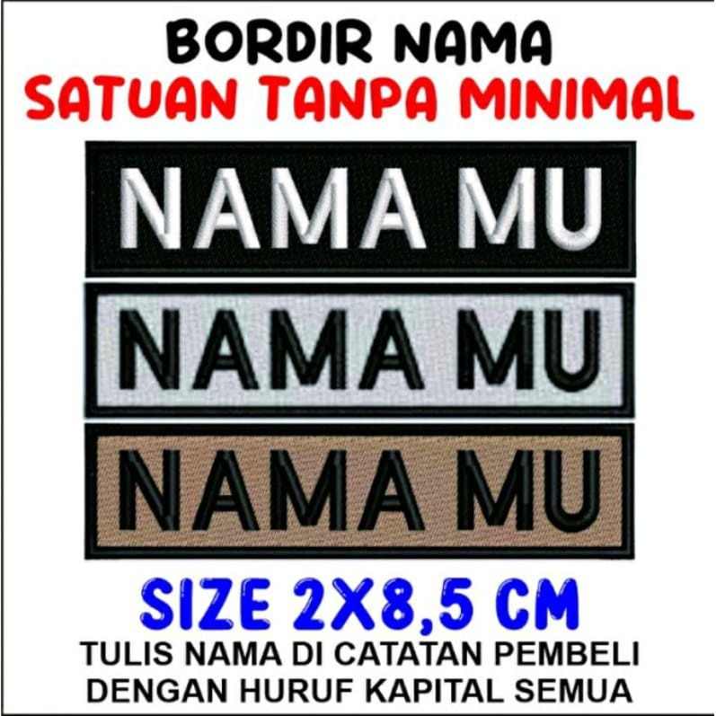 Bordir Bordir nama siswa murah rapih berkualitas/Bed nama siswa custom bordir