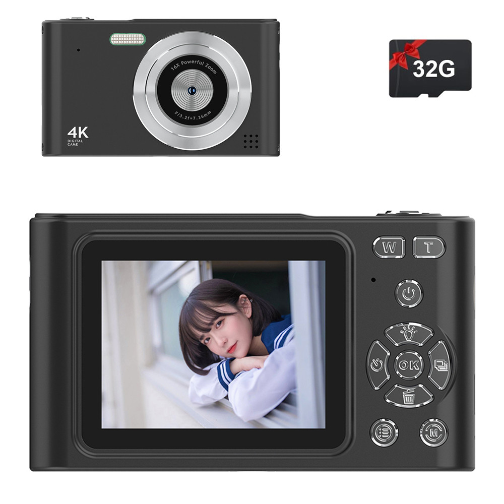 

Children Digital Camera 1080P 2.4 inch IPS CCD Camera With 16X Zoom 32G Card 4K Vedio for Kids Girls Beginner Pography