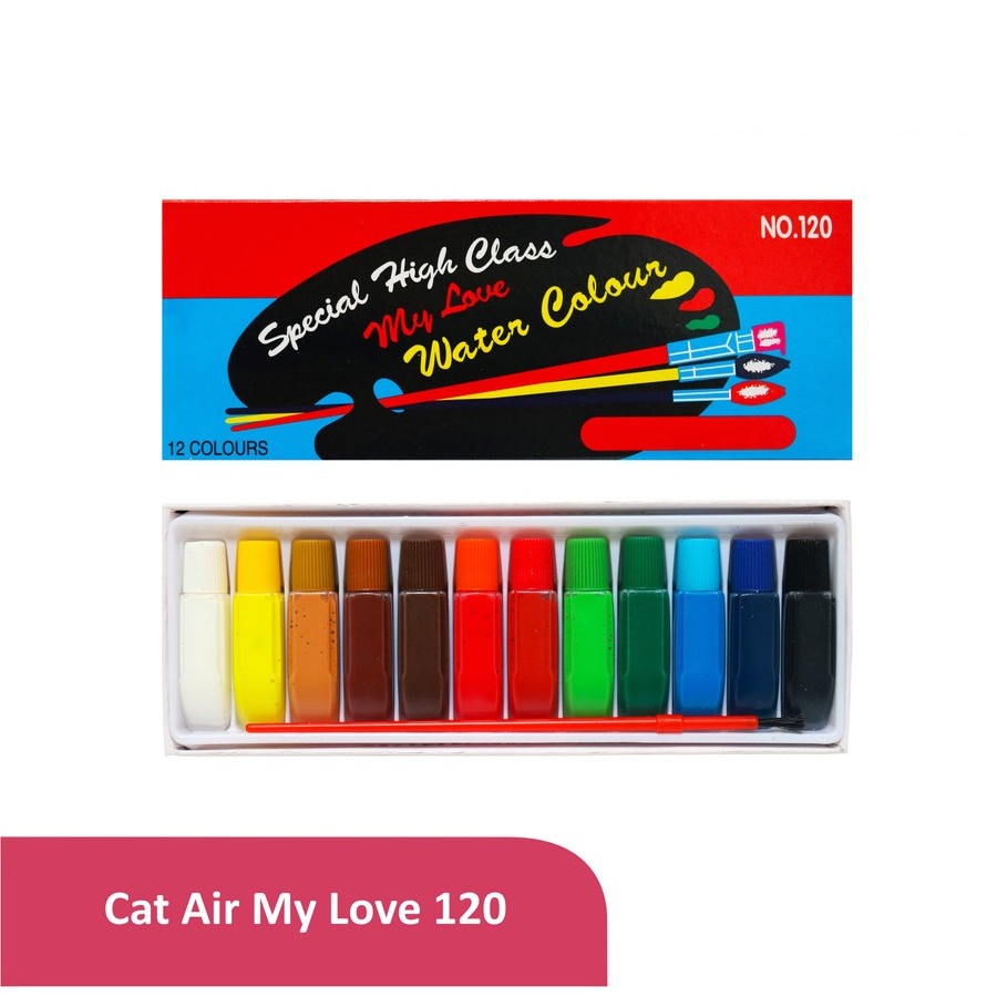 

Cat Air / Water Colour My Love 12 Warna Free Kuas - No.120
