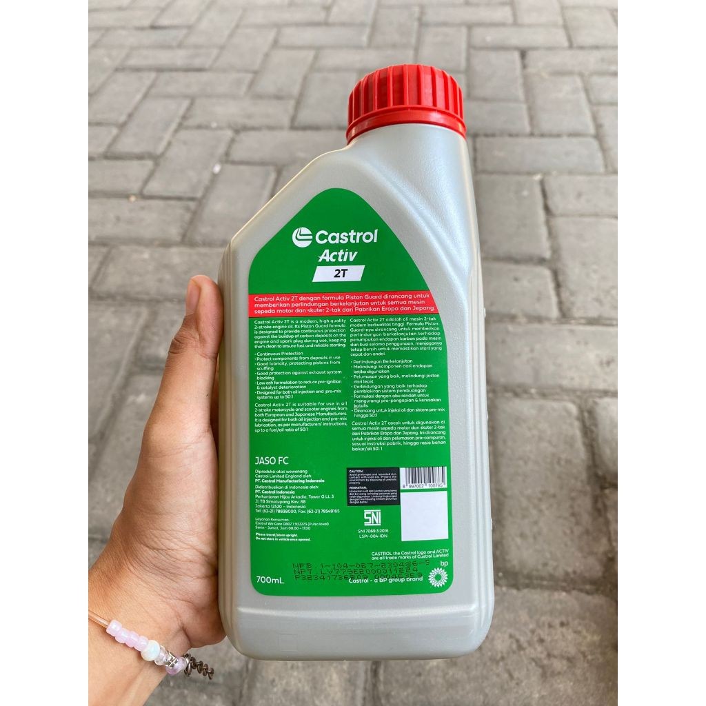 OLI CASTROL ACTIVE 2T 700ML || OLI MESIN CASTROL ACTIVE SYNTETIC TECHNOLOGY 2T 0.7L mesin 2tak mesin