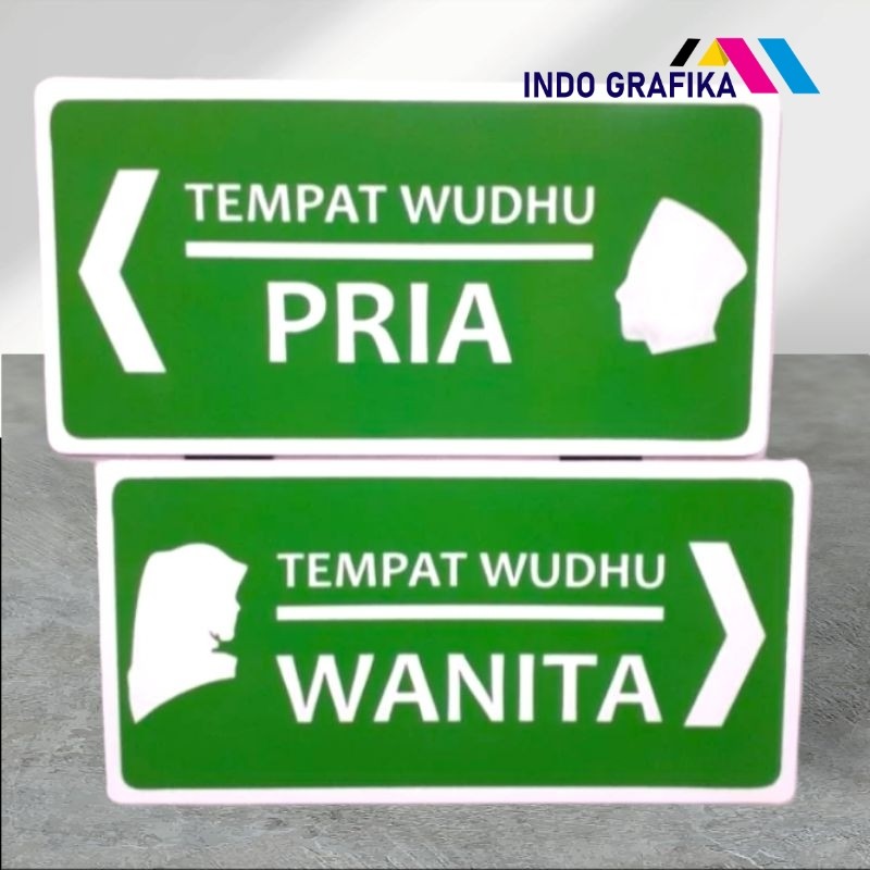 

Acrylic sign label TEMPAT WUDHU PRIA & WANITA ( harga sepasang )