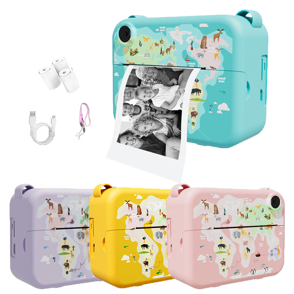 Children Digital Camera Instant Print Photo Kids Video Recorder Thermal Print Camera 2 Inch Screen K