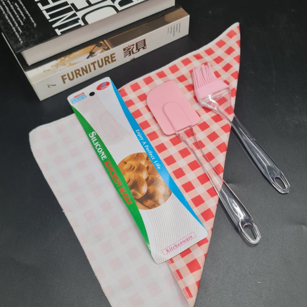 Set Spatula Silikon + Kuas Silikon / Kuas + Sodet Silicon set / Spatula set