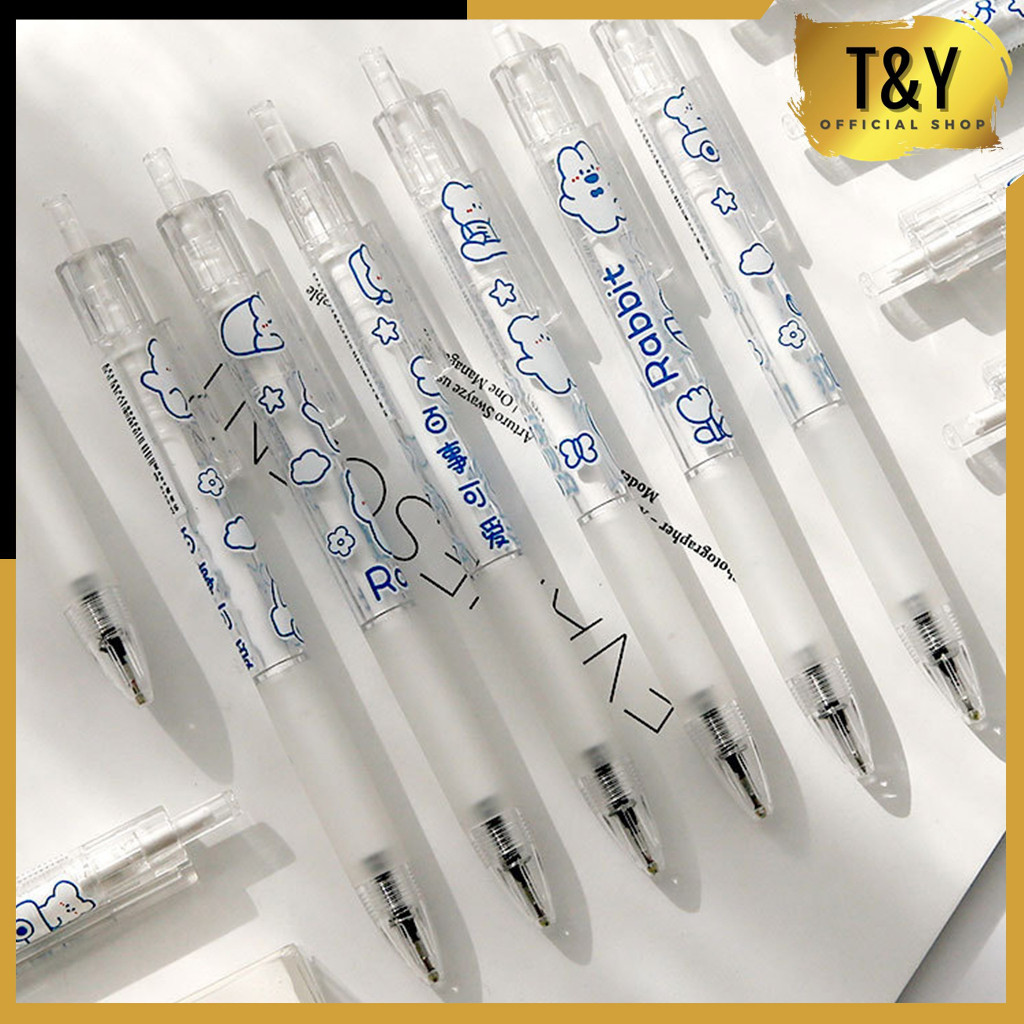 

T&Y Pulpen Lucu Motif Bear Aesthetic Pena Gel 0.5mm Warna Hitam Pen Tinta Gel Mekanik Ujung Lancip Bolpoin Cetek Cetekan Alat Tulis Kantor Cute Ballpoint School Stationery ATK
