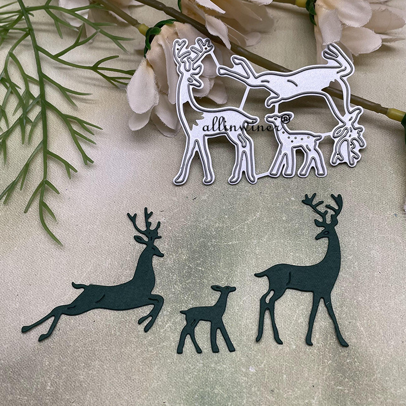 

New 3Pcs Deer decoration Metal Cutting Dies for DIY Scrapbooking Album Paper Cards Decorative Crafts Embossing Die Cuts