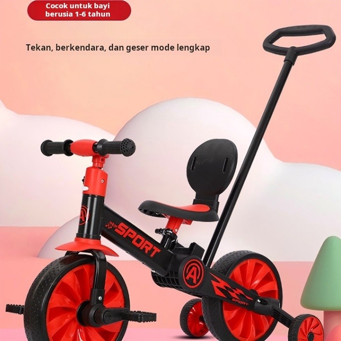 [100% Ori] Stroller baby Stroler Sepeda bayi Sepeda besar usia 1-3-6 tahun dengan batang dorong sepe