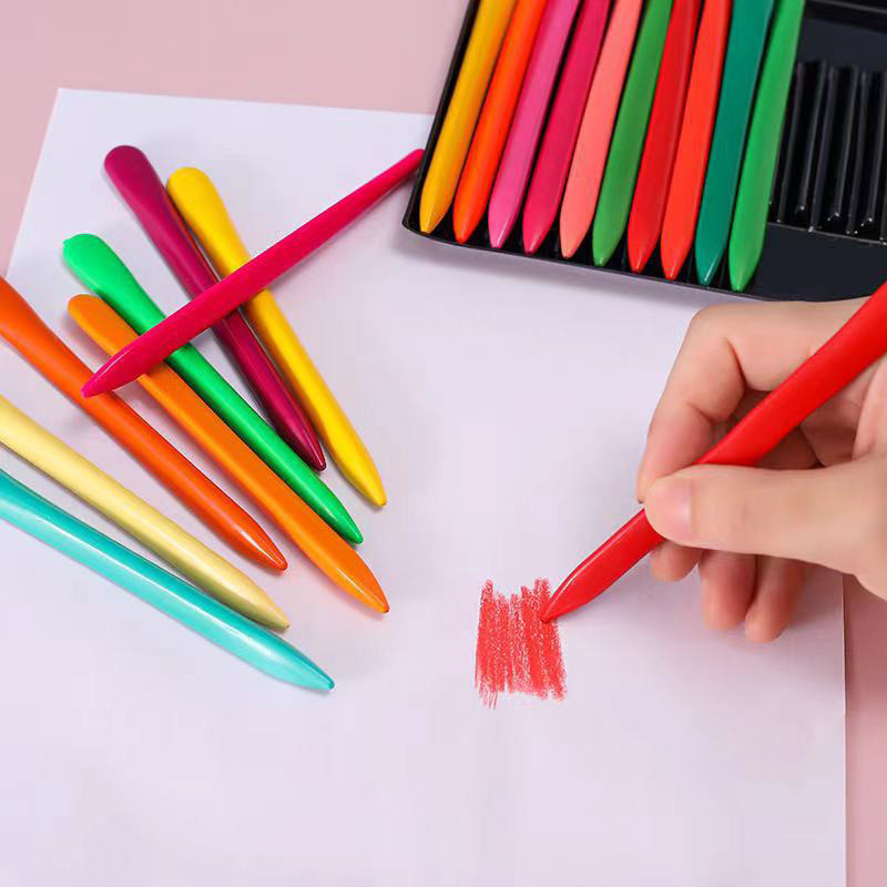 

12 pcs/set Fashion 12 Colors Triangular Crayons Safe Non-toxic Triangular Erasable Colouring Pencil For Students Kids Children