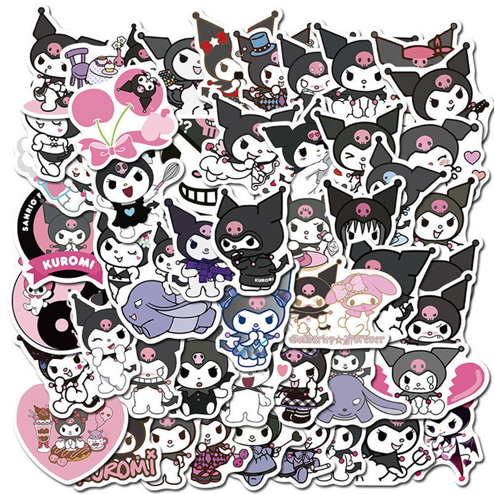 

10/30/50pcs Kawaii Anime Kuromi Stickers Cartoon Decals Kids Toys DIY Water Bottle Laptop Phone Scrapbook Stationery Sticker