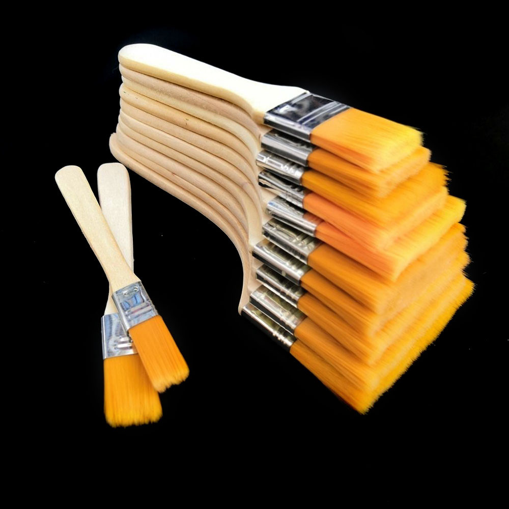 

1-12 Pcs Nylon Hair Painting Brush Oil Watercolor Water Powder Propylene Acrylic Differeent Size Paint Brushes School Art Supply