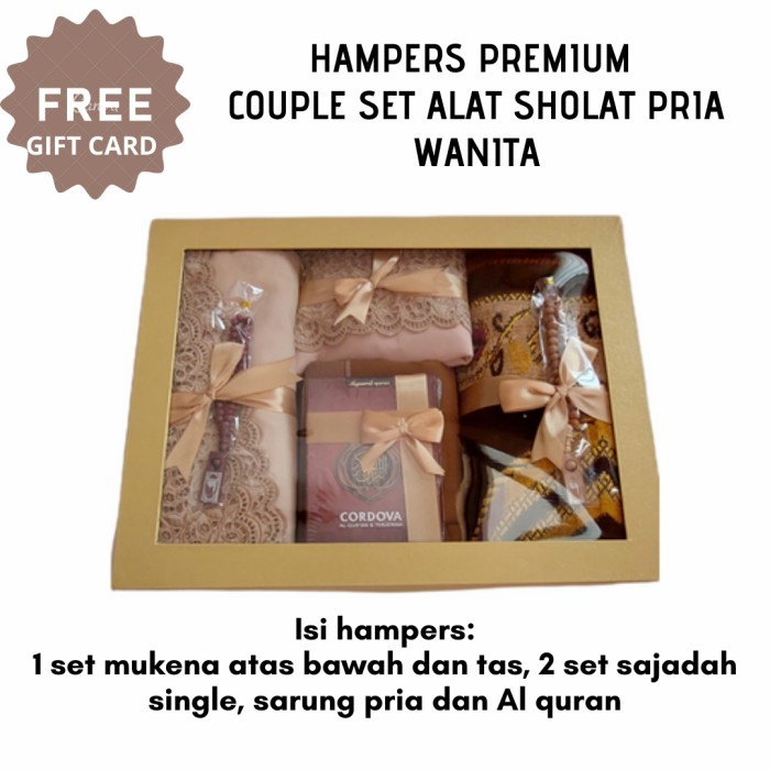 

HAMPERS KADO HADIAH WEDDING SESERAHAN PRAYER SET COUPLE KHADIJAH