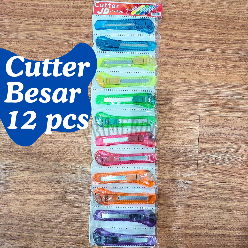 

[RP] 1 RENTENG Cutter Warna Besar / Pisau Potong Transparant / Cutter L 500 ART Jenia