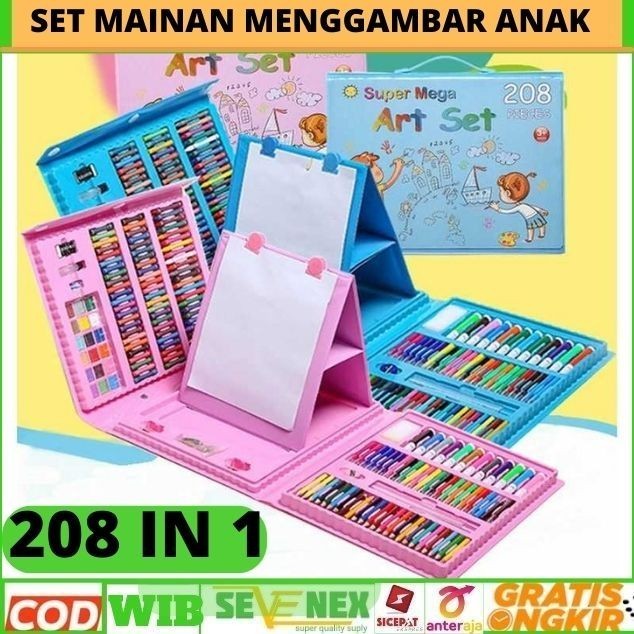 Papan Tulis Anak Lengkap Dengan Krayon Pensil Warna 1 set 208