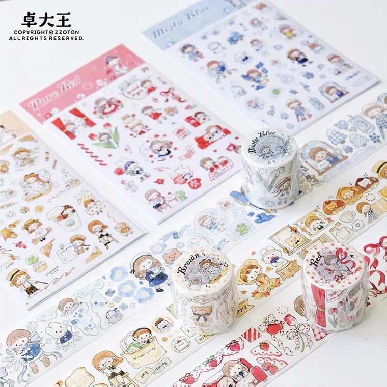 

Washi tape molinta color series ( SAMPLE) SKY BLUE, BROWN DAN RED