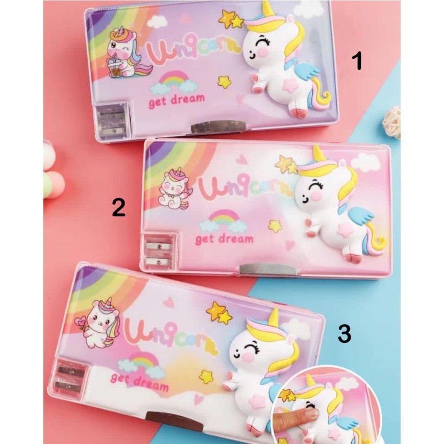 

[BEST]Promo Kotak pensil 3D Besar/kotak alat tulis/kotak pensil anak/pencil case - Unicorn, 1