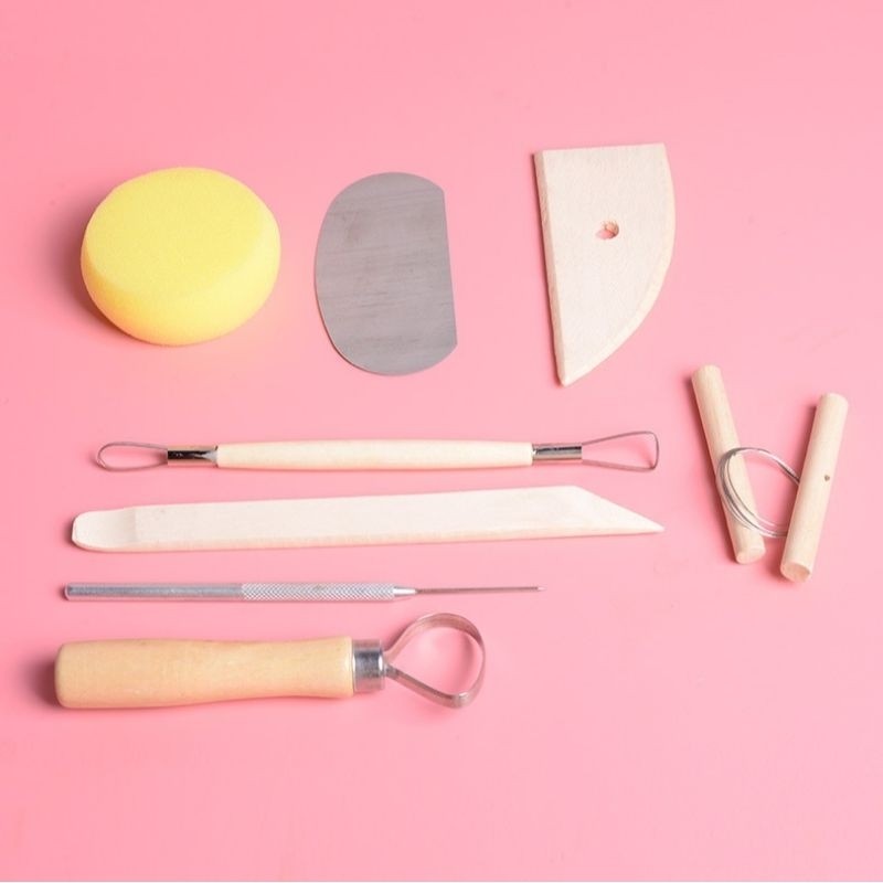 

TK 8-in-1 Pottery Tools Kit Clay Sculpting Tool Set Alat Ukir Tembikar Tanah Liat