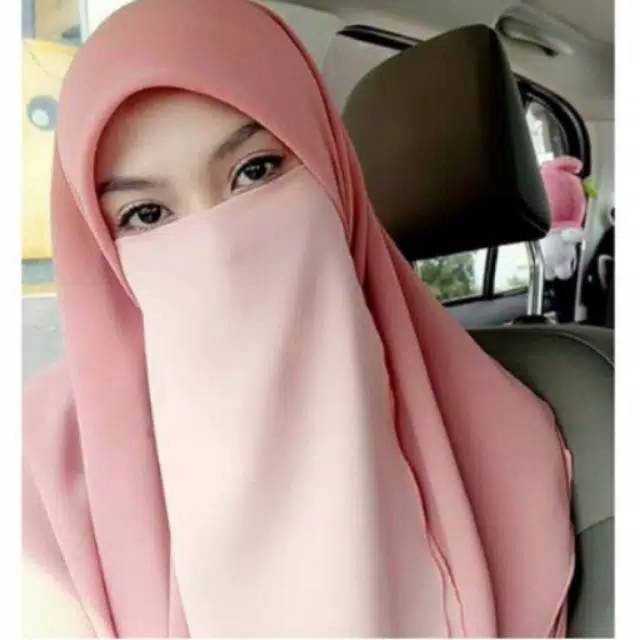 Cadar Tali 2 Layer Diamond Cadar Niqob Niqab Tanpa Jahitan Bawah Mata Hijab Jilbab Kerudung