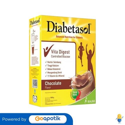 

Diabetasol Susu Rasa Coklat 1000 Gram Box