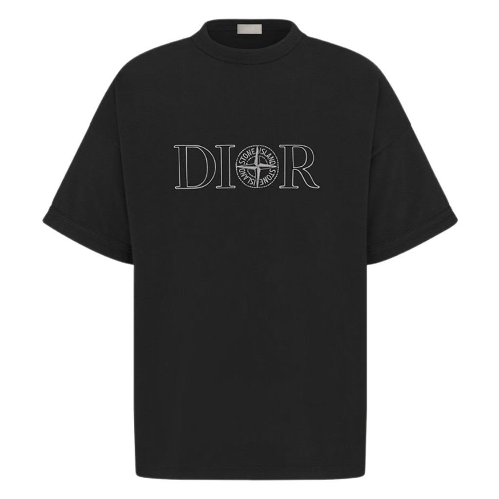 Dior x Stone Island Logo Black / Kaos Branded Original