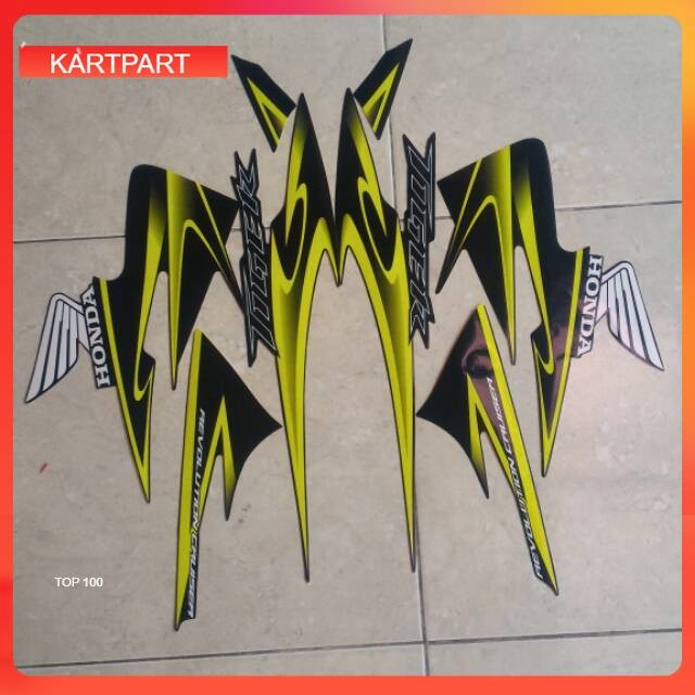 Striping stiker les body Honda tiger revo 2013 variasi hijau stabilo