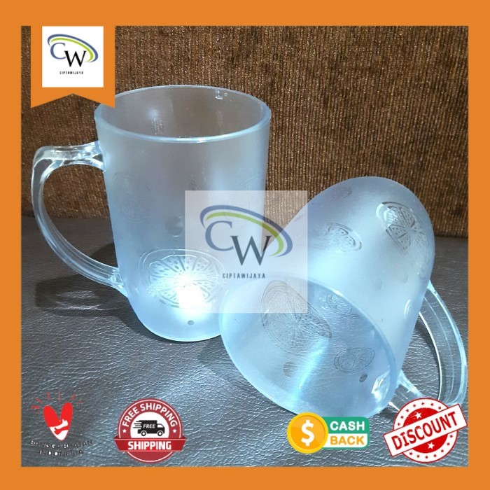 gelas kristal 400 ml/gelas mika/gelas plastik bening