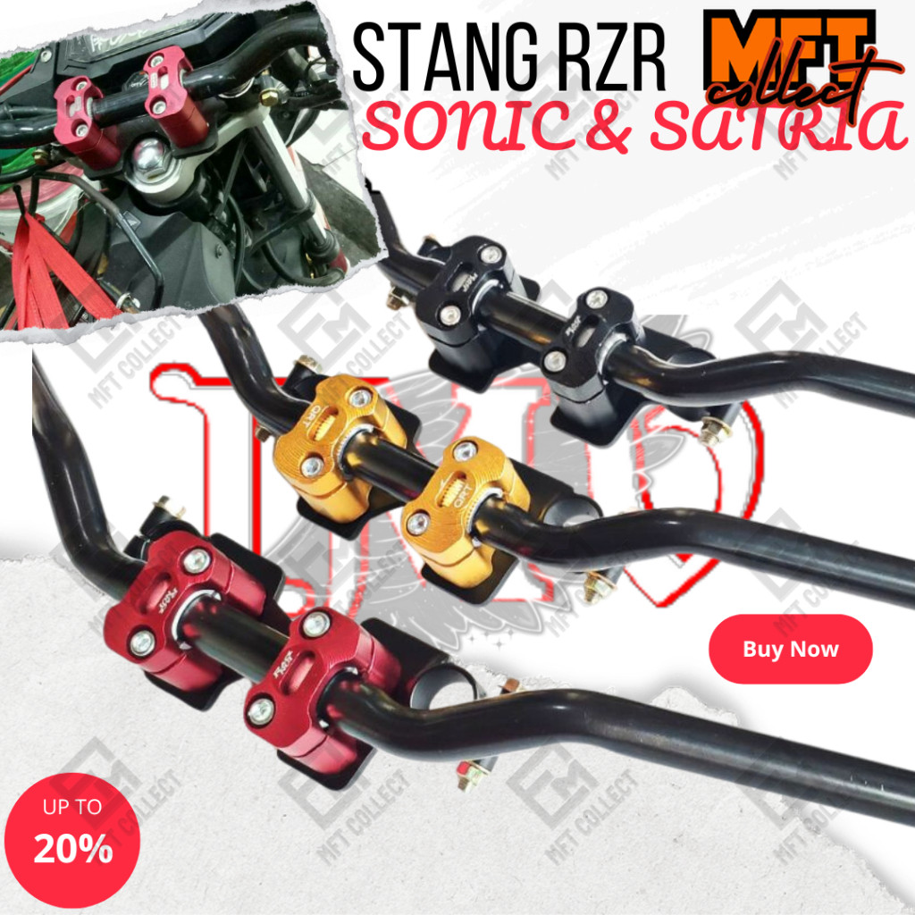 Stang Rzr Sonic dan Satria Fu plus Dudukan Stang Sonic Satria Fu | Raiser Stang Rzr Satria Fu Sonic