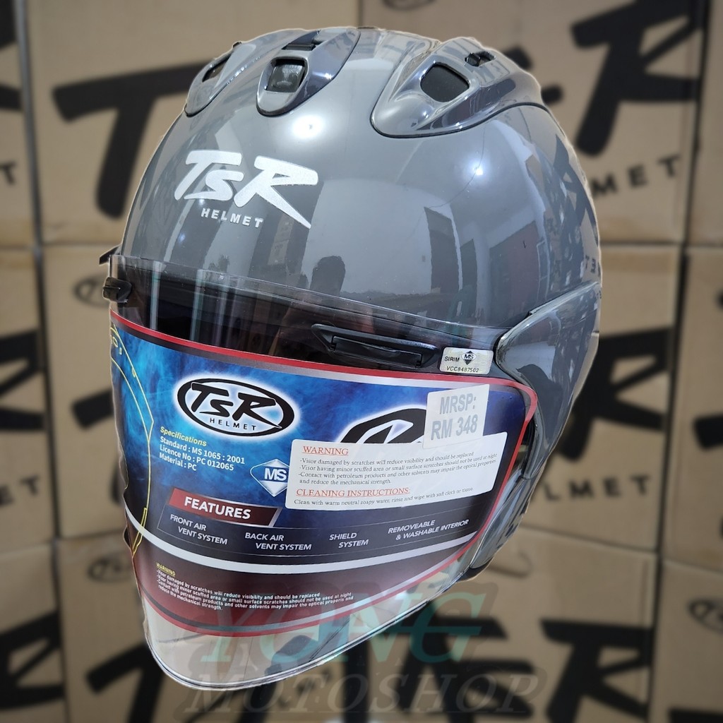 Helm TSR VZ RAM Modern Grey Original Half Face TSR Helmet VZ Ram5