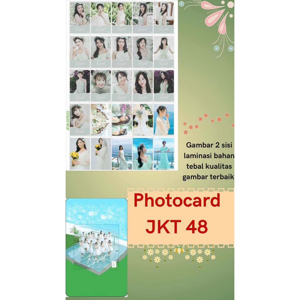 Photocard JKT48 Rapsodi 2 sisi gambar glossy kualitas gambar terbaik bahan tebal