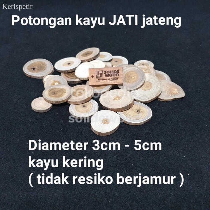 

potongan kayu jati wood slice wooden slices dekorasi diameter 3 - 5 cm murah