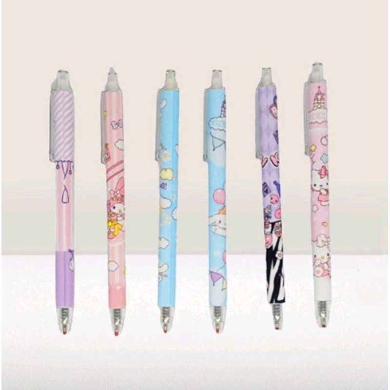 

6 Pcs Pulpen Gel Mekanik Lucu Motif Kartun Cewe