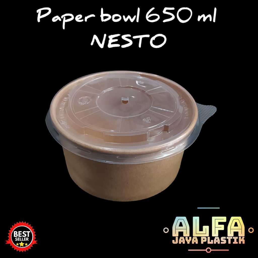 Paper Bowl 650ml / NESTO / Paper Rice Bowl Kraft