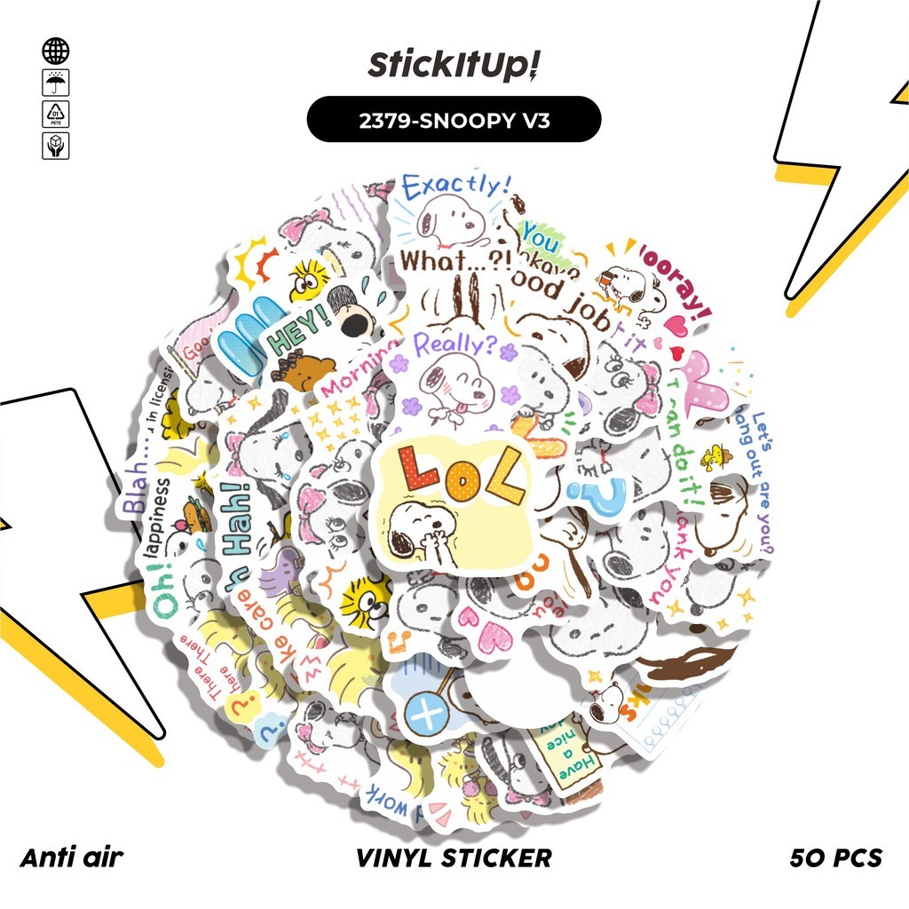 

COD✨ 50 Pcs Stiker SNOOPY V3 Lucu Anti Air Untuk Dekorasi Notebook Sepeda Skateboard Handphone DIY