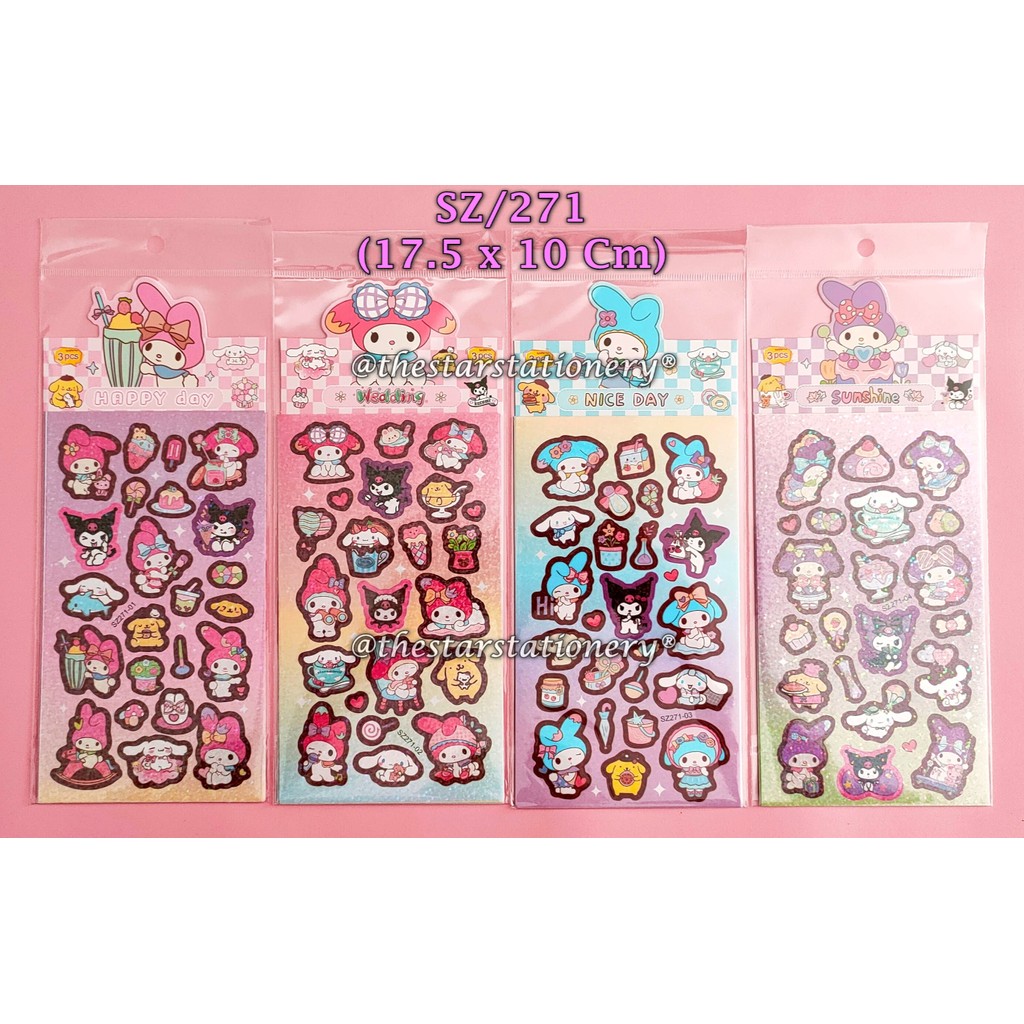 

(1 Set) Sticker Labubu Sanrio Capybara Hologram 17.5 x 10 Cm / Gabungan Sticker GXIMP SZ/271
