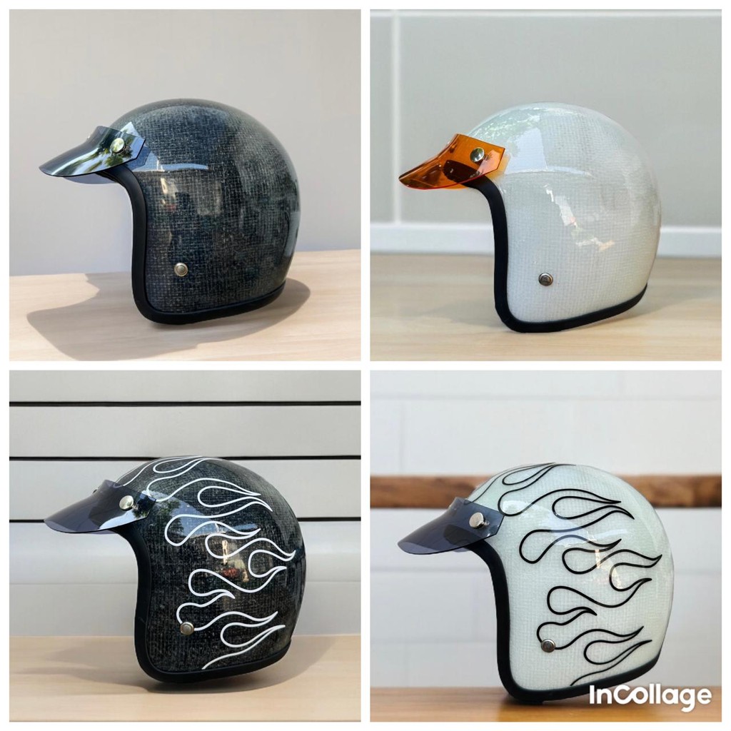 Helm Slim Head Retro TX 500 Raw