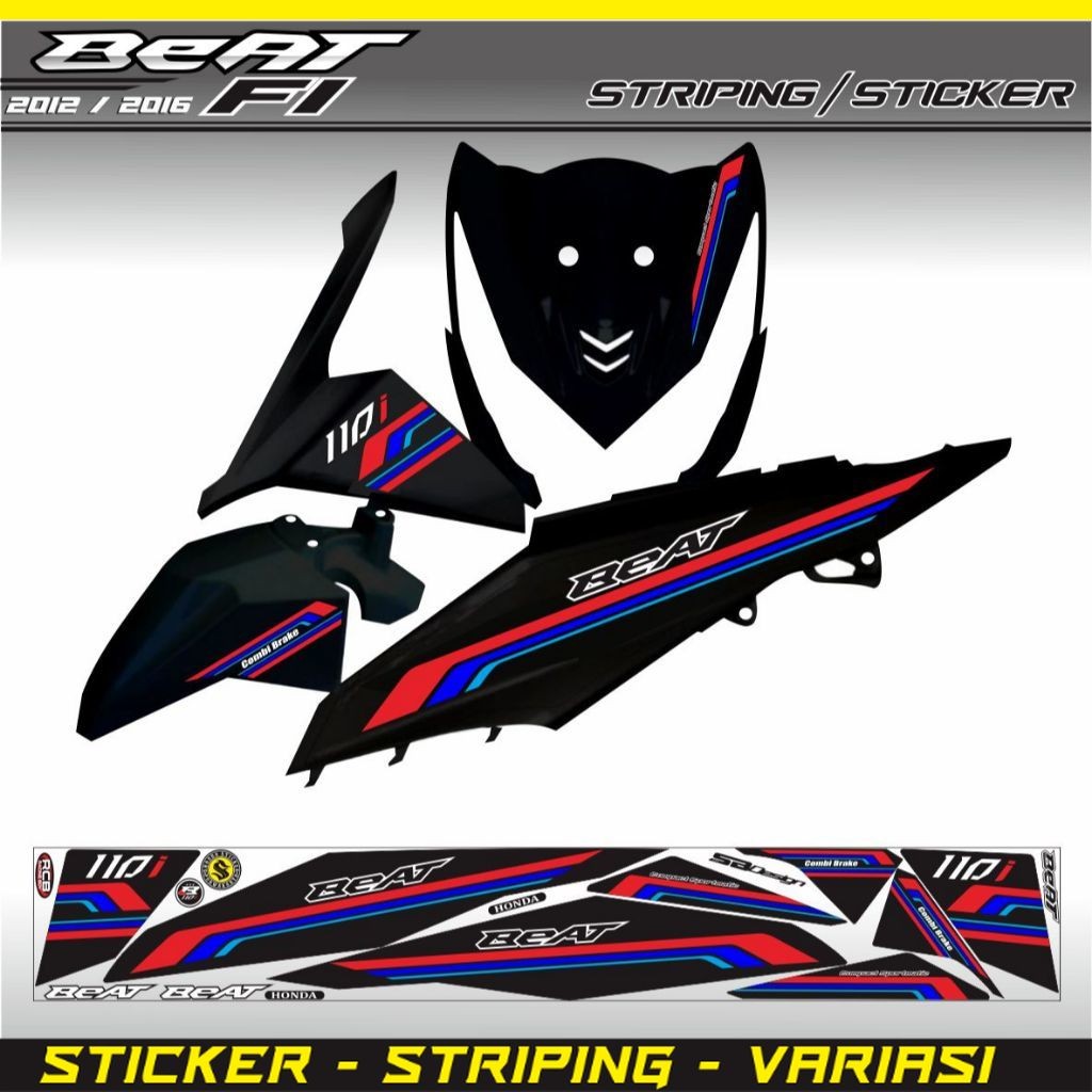 LIS / STIKER MOTOR BEAT FI 2013 2015 VARIASI STRIPING BEAT