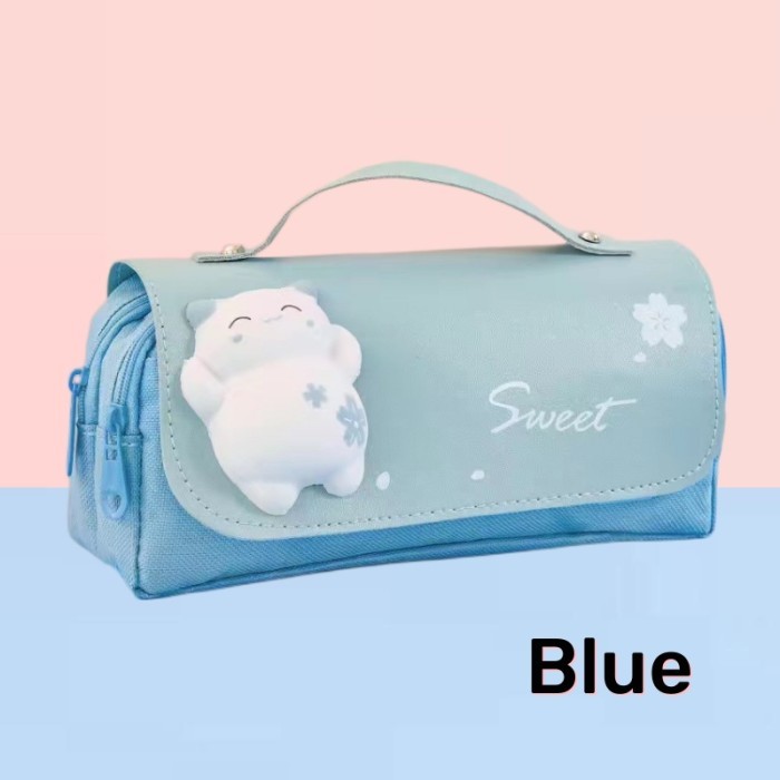 

BEST Tempat pensil boneka lucu kawaii korea pencil box pensil anak sekolah - Blue
