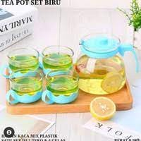 TEA POT WARNA/TEAPOT KACA SET WARNA