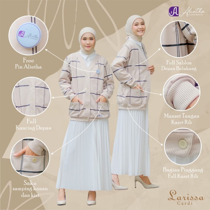 ✨LARIS✨ -viralyne cardi by alietha bahan baby terry - larissa black, XL