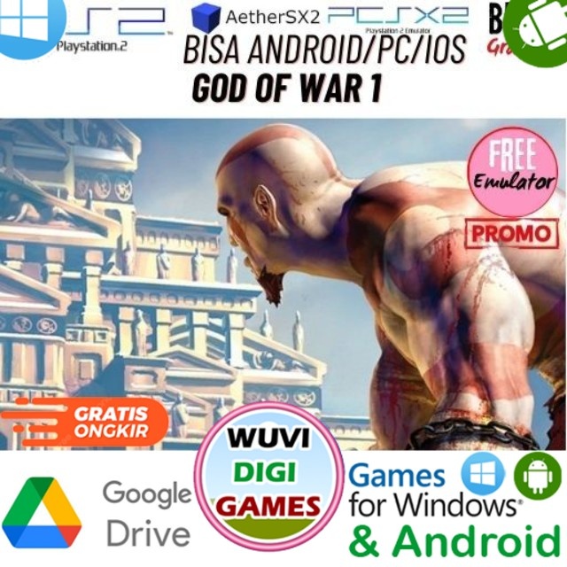 Jual Game PS 2 God of War 1 | Bisa di PC / Android / IOS Plus Emulator | Beli 3 Gratis 1 - WuviDigig