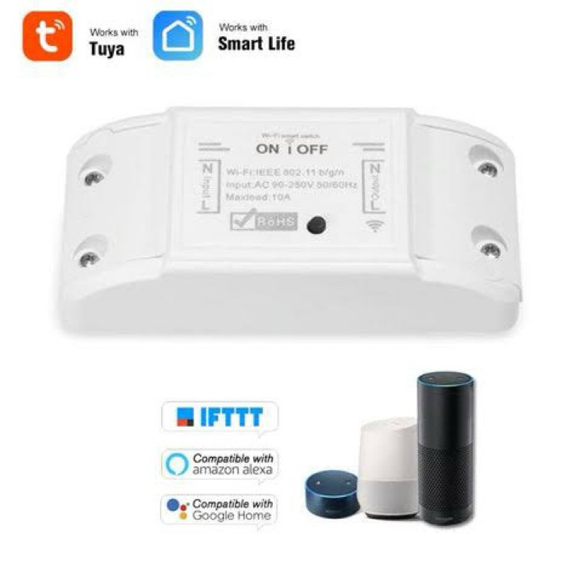 Saklar Pintar WiFi 10A Pengendali Jarak Jauh untuk Lampu dan Peralatan Listrik Rumah Tangga