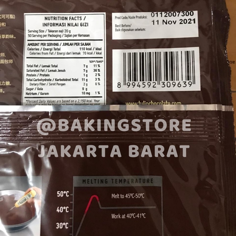 

JKL Coklat tulip dark chocolate compound cokelat batang murah 1 kg HALAL