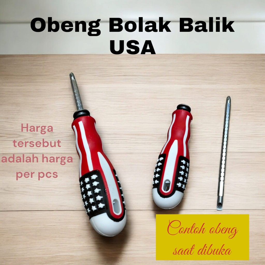 Obeng Amerika Bolak Balik 6", Obeng BB USA, Obeng Plus, Obeng Minus, OBENG AMERIKA