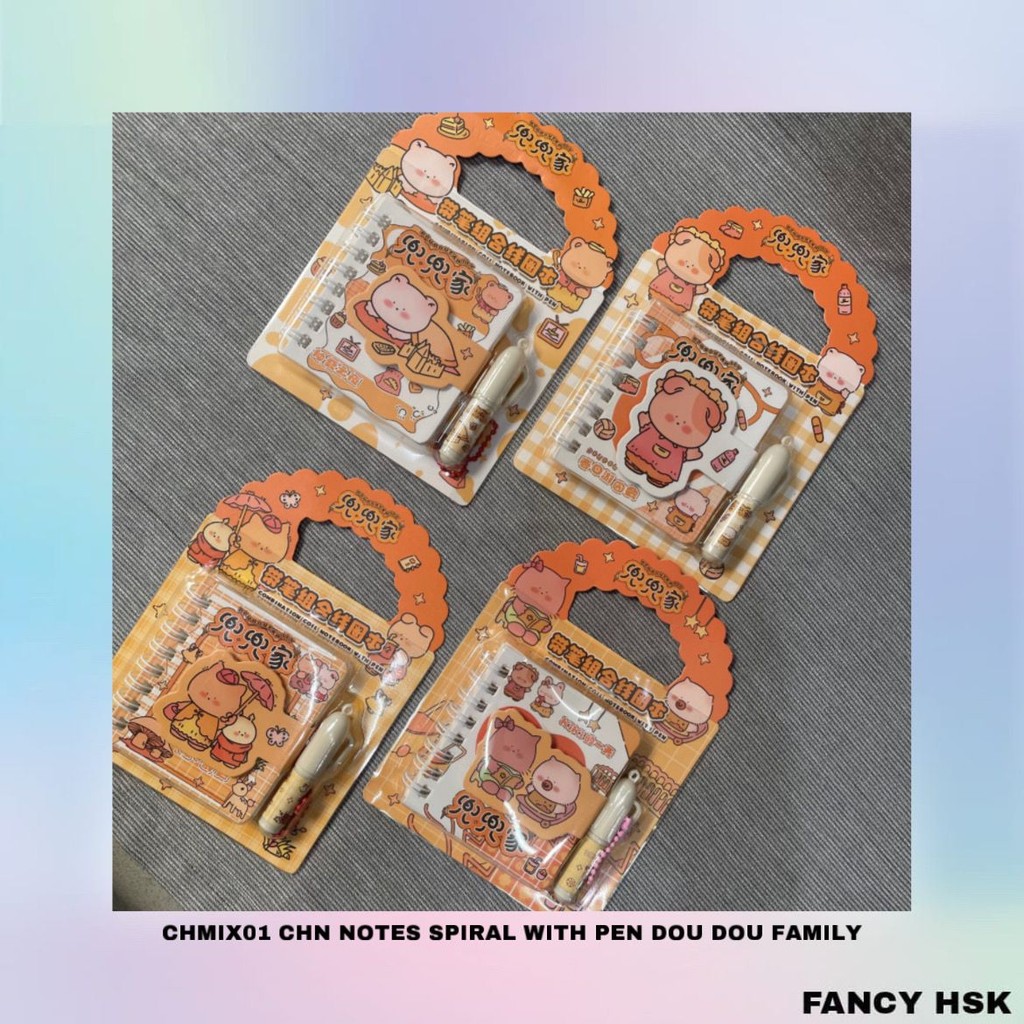 

CHN NOTES SPIRAL WITH PEN DOU DOU FAMILY CHMIX01
