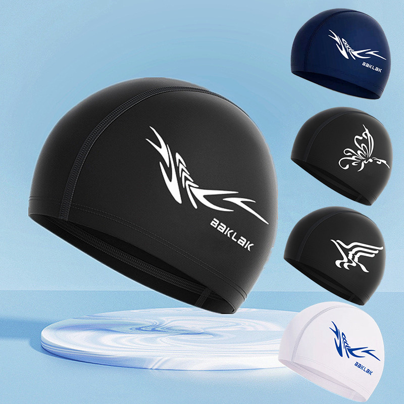 Men Nylon Cloth Swim Cap Protect Ears Long Hair Sports Swim Pool Hat Swimming Cap For Men & Women Ad