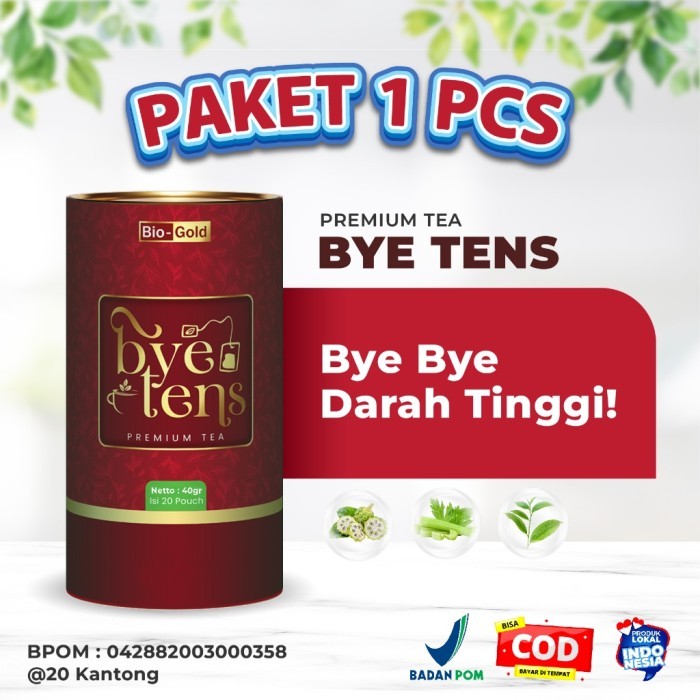 

Bio Gold Premium Tea Bye Tens Teh Celup Bantu Atasi Tekanan Darah Tinggi Hipertensi BPOM - Bye Ten 1 Pcs