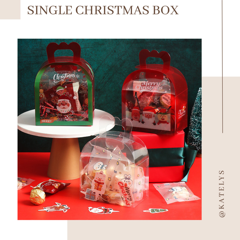 

Box Natal Kue Hadiah Transparan | Christmas Gift Box | Box Hadiah Natal Kecil