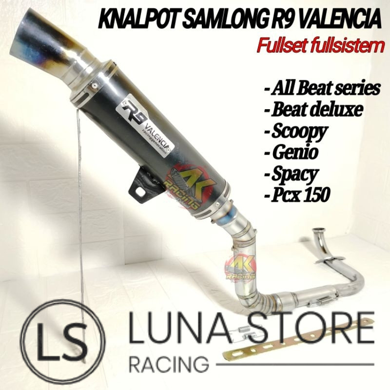 Knalpot Samlong R9 VALENCIA Type Cobra inlet 38 Beat Scoopy Genio Vario 110 Vario150 Vario125 Mio sp