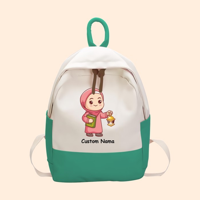 Tas Anak Ngaji Anak Berdoa Ransel Anak SD TK Kantong Backpack Karakter Anak ANK-21 - Tas Polos