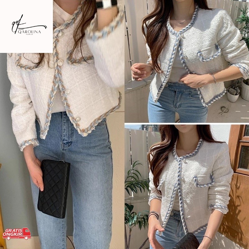 Baju Korea / C05 JW store Jaket Korean Style Wanita Lengan Panjang Kekinian Import Premium Kardigan 