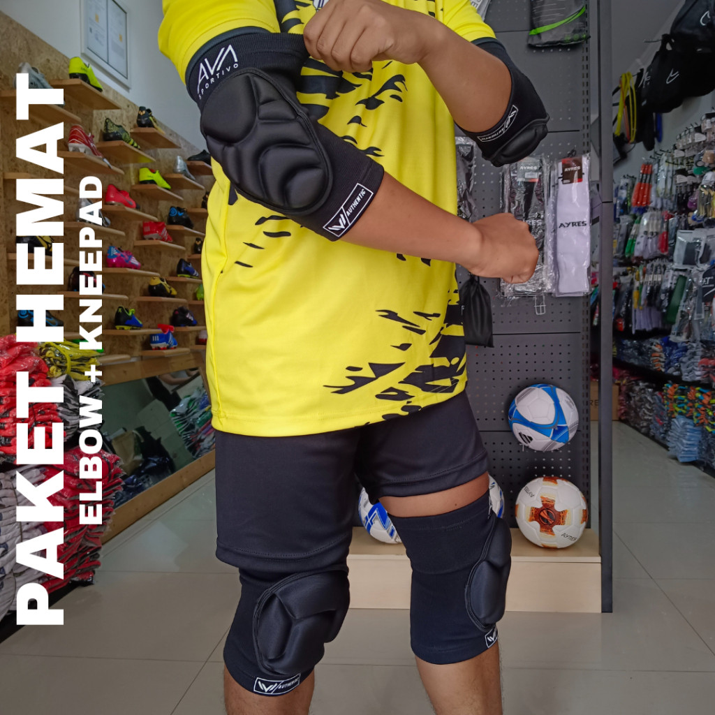 1 SET KneePad AVA Pelindung Siku Elbowpad Pelindung Lutut Kneepad Olahraga Futsal 1 Pasang